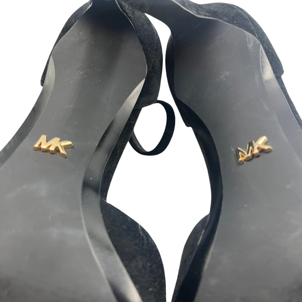 Michael Kors MK Pumps D'Orsay Stiletto Heels Lisa Pointed Toe Suede Black 6.5M - Picture 9 of 10